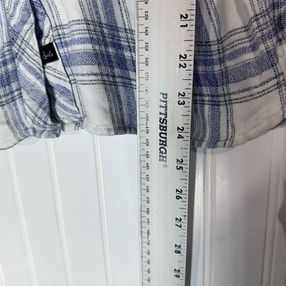 Rails Hunter Shirt M Navy White Plaid Button Down Long Sleeve Soft Viscose Top - Picture 5 of 7